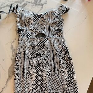 a'gaci Black and White Mini Dress